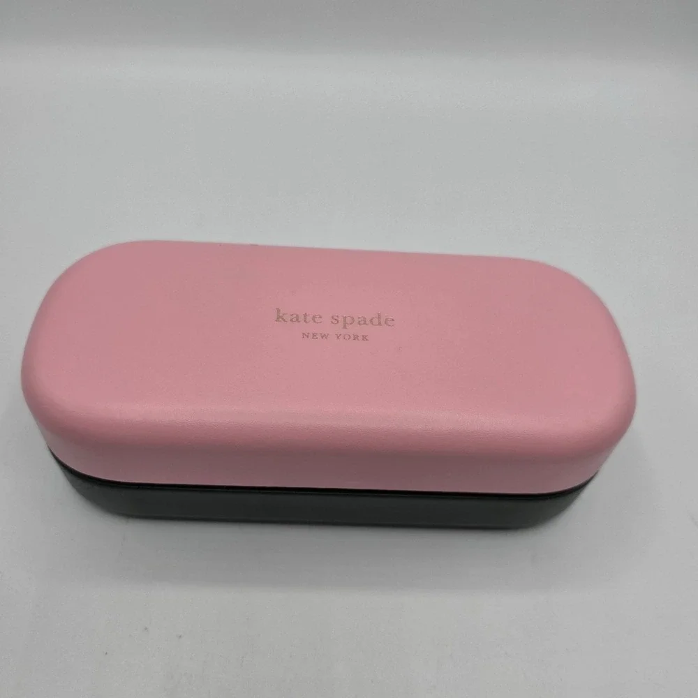 Kate Spade‎ Pink Green Hard Shell Glasses Sun Eye Case Designer Luxury Preppy